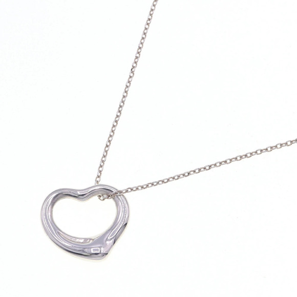 Tiffany Co Elsa Peretti Open Heart Necklace Sterling Silver SV Pendant